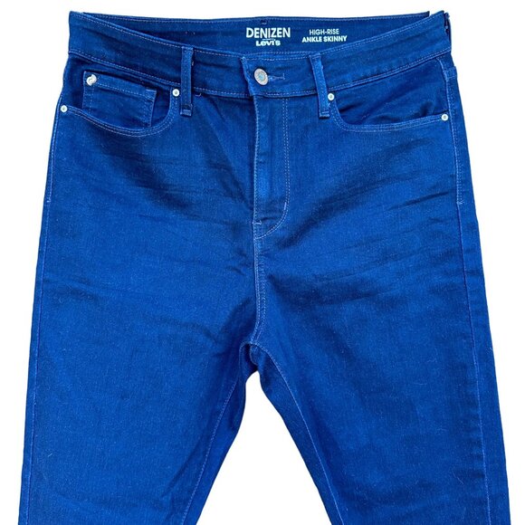 Levi's Denizen High Rise Zip Ankle Skinny Dark Blue Women's Jeans Size 12 - Picture 2 of 12